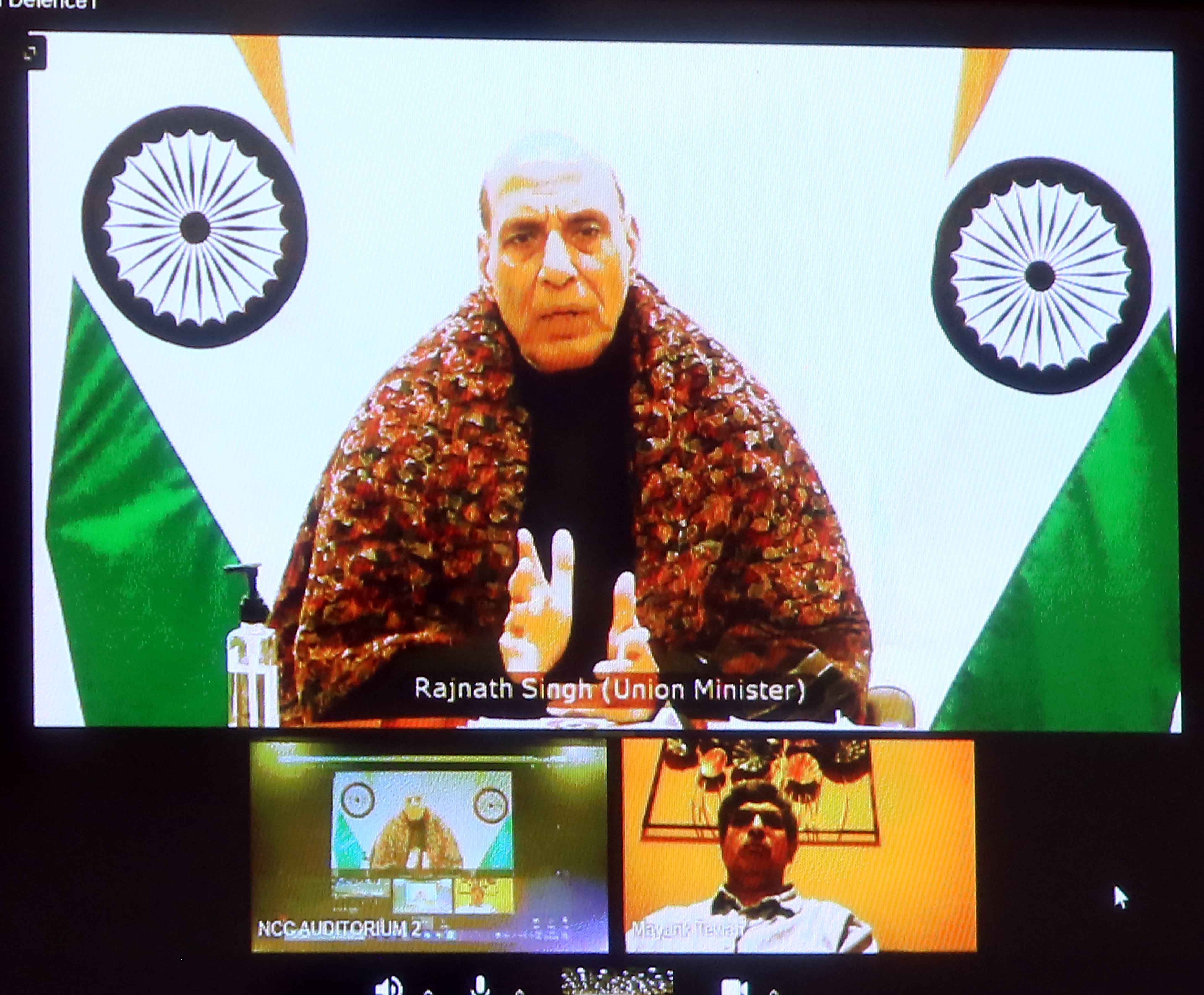 Rajnath Singh virtually interacts with NCC cadets taking part in R-day Camp
