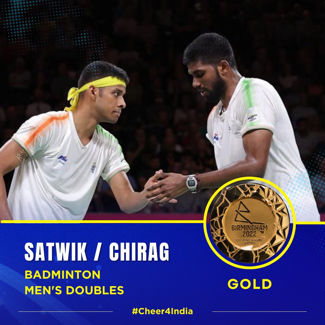 PM congratulates Satwik Sairaj Rankireddy and Chirag Shetty for clinching Gold Medal