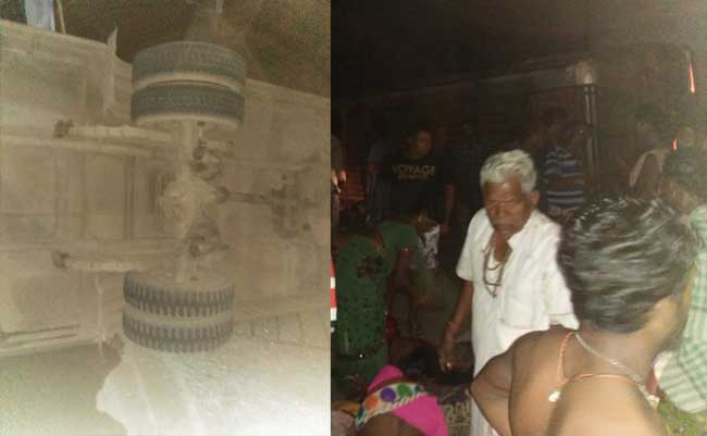 ଚକା ବାହାରିଯିବାରୁ ଓଲଟିଲା ବସ୍, ୨୫ଆହତ, ୭ଗୁରୁତର । 