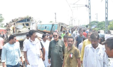 Dr. A.Chella Kumar visited the train accident site at Bahanaga