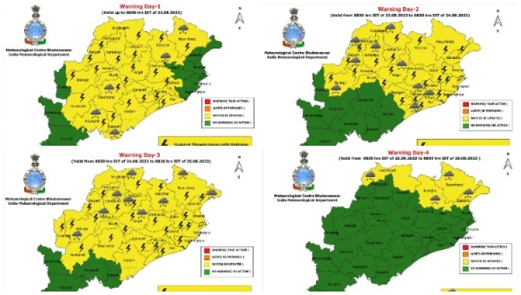 IMD warns of heavy rainfall, thunderstorm, lightning in Odisha for 4 days